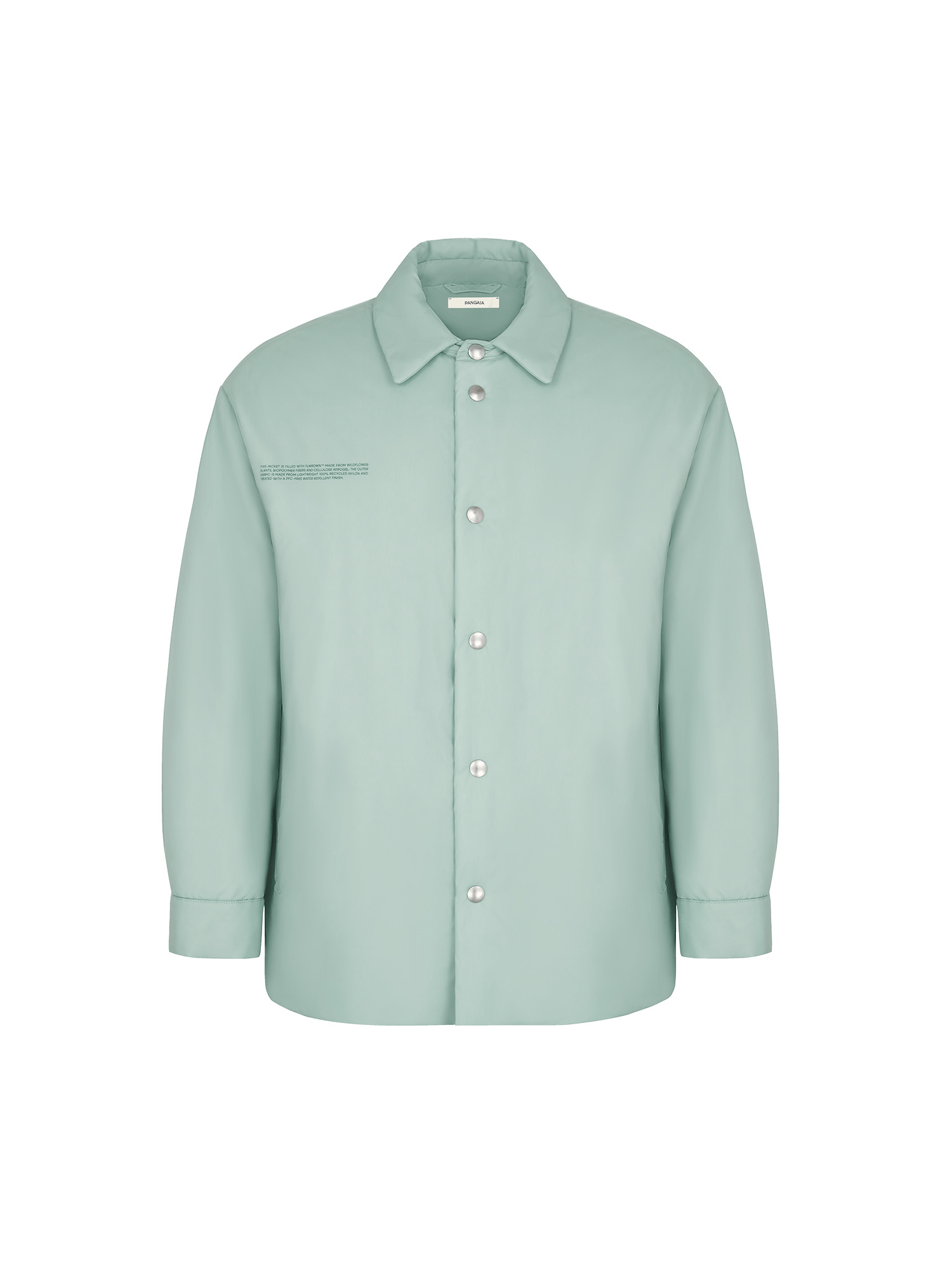 Womens Flower-Warmth Padded Overshirt - Eucalyptus Blue - 1