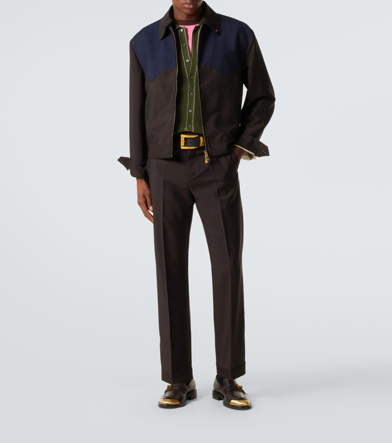 VERSACE Cropped wool and mohair straight pants outlook