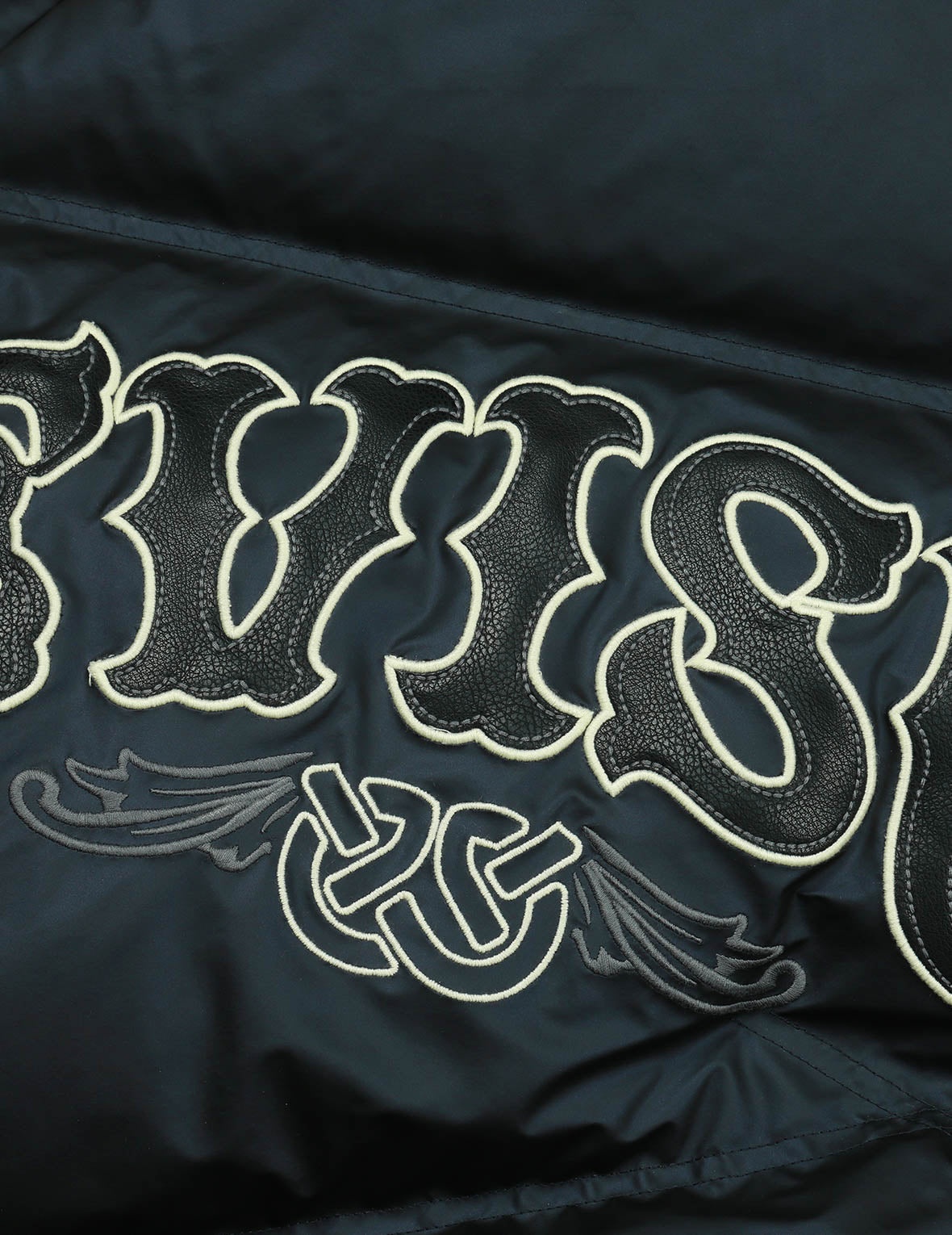 Logos and "Wheel of Wisdom" Embroidery Fashion Fit Down Jacket - 9