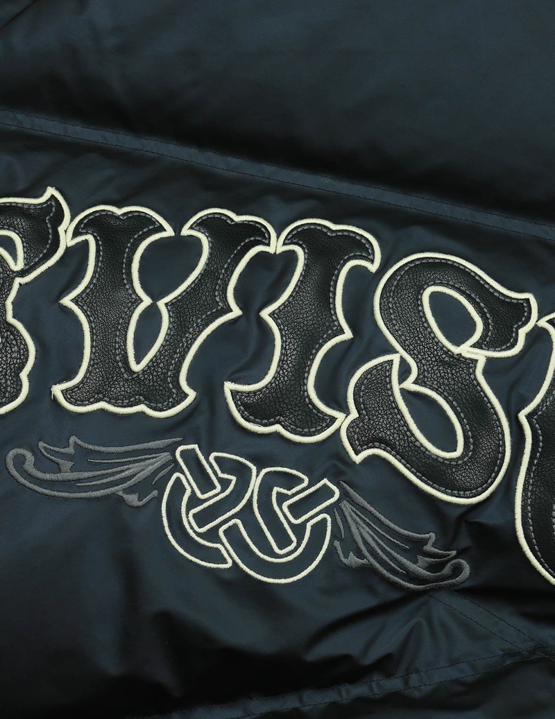 Logos and "Wheel of Wisdom" Embroidery Fashion Fit Down Jacket 9