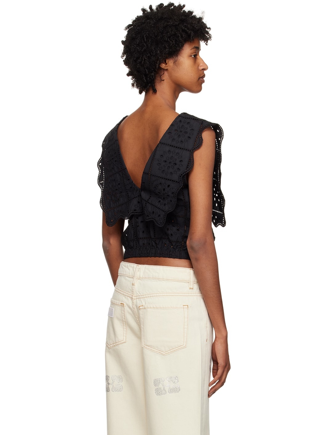 Black Rhythm Collar Tank Top - 3