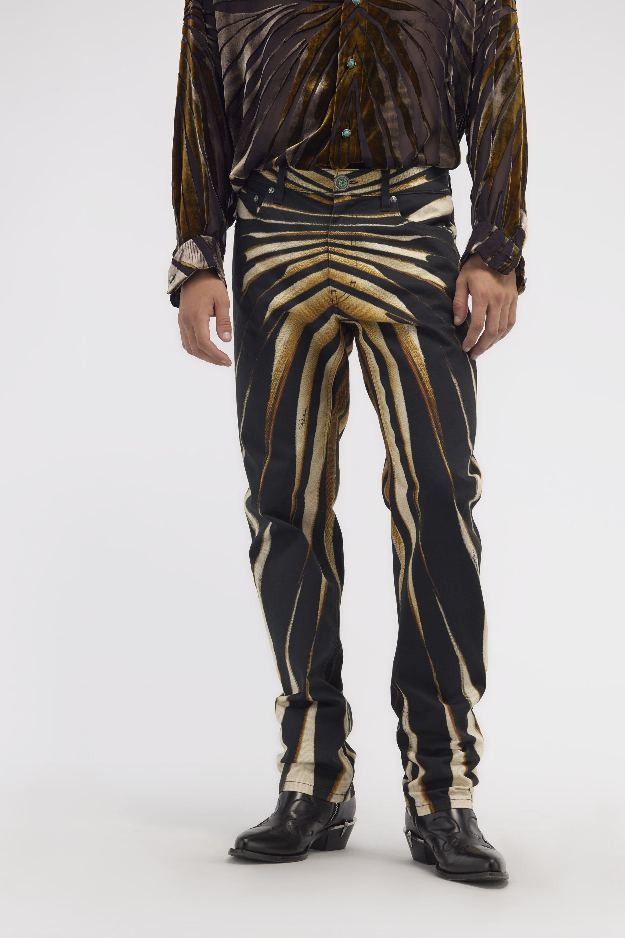 Slim fit jeans with Ray of Gold print - 3