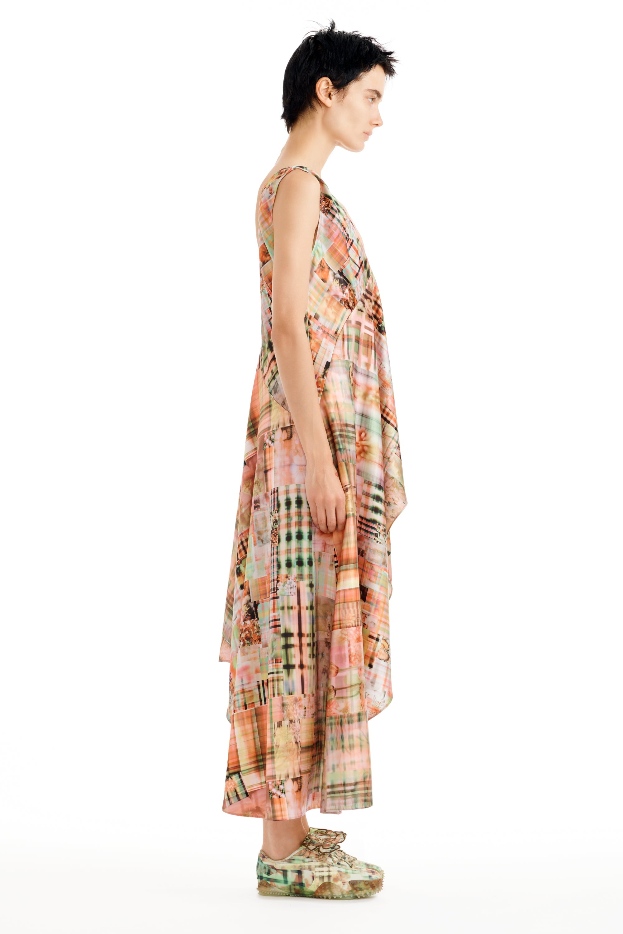MULTI PLAID TULIP DRESS - 6