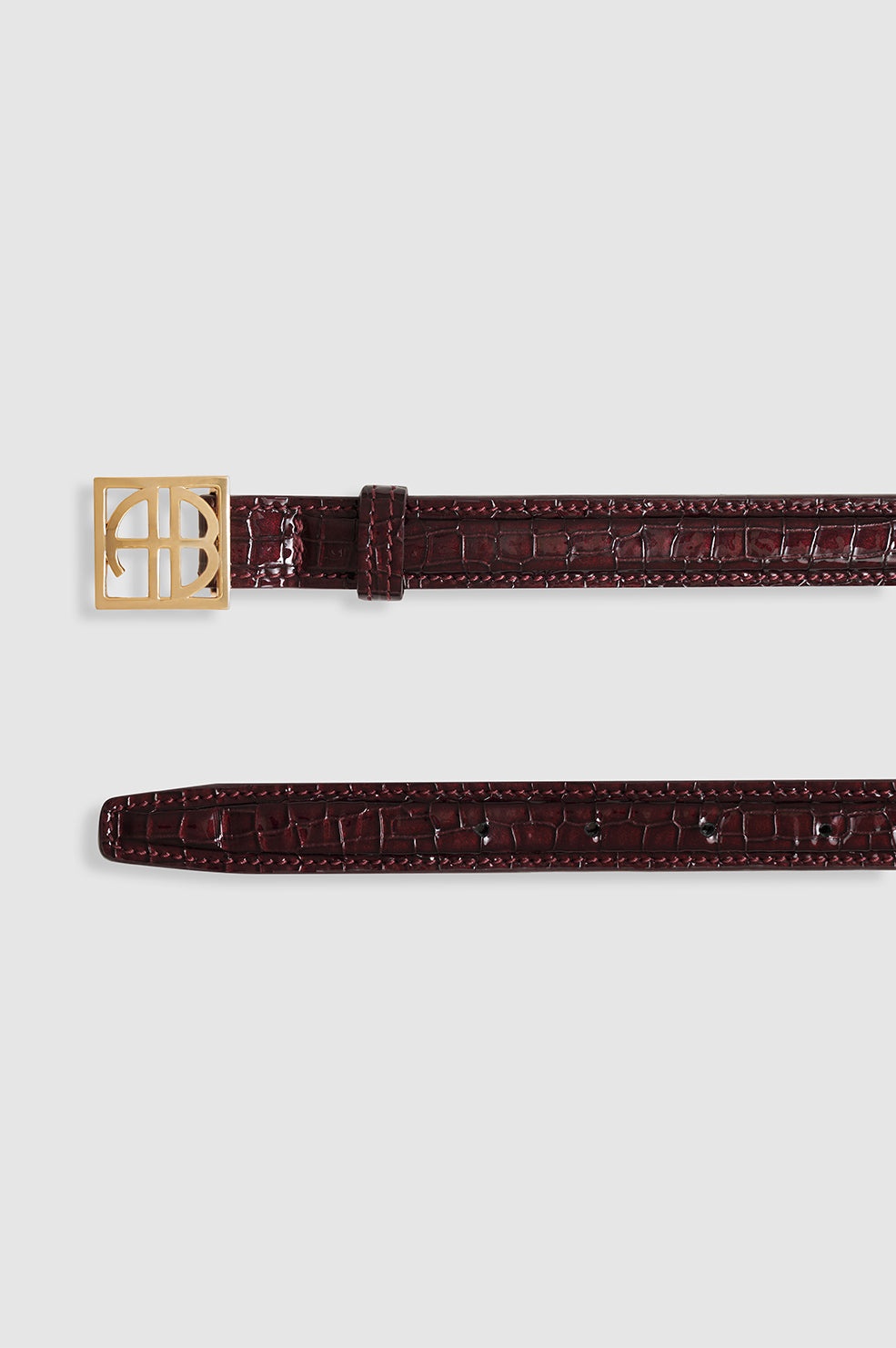 Monogram Belt - Burgundy Small Embossed - 4