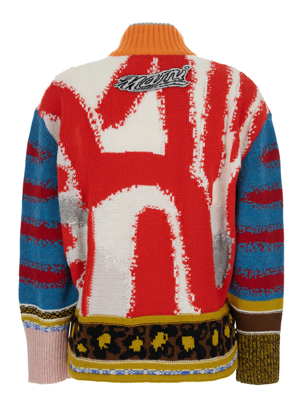 Marni Women Multicolor Patchwork Cardigan With High Neck In Virgin Wool Woman - 2