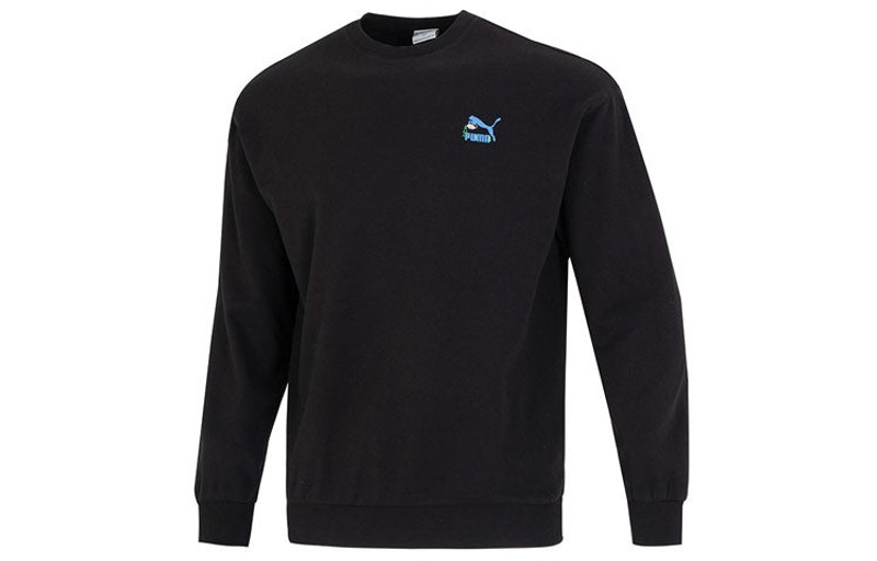 PUMA PUMA Logo Crew Neck Sweatshirt 'Black' 538780-01 outlook