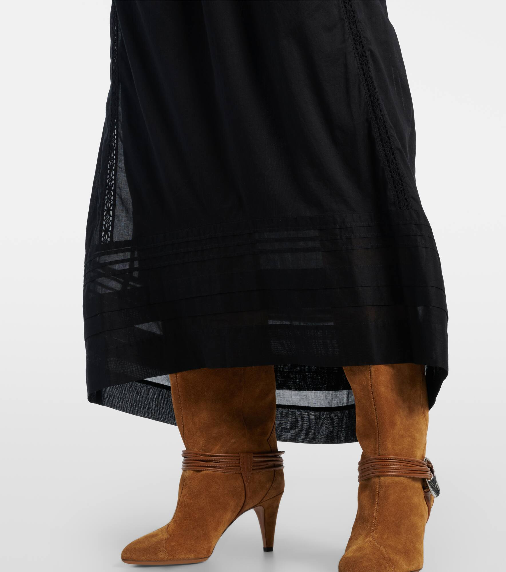 Gisela lace-trimmed cotton maxi dress - 5