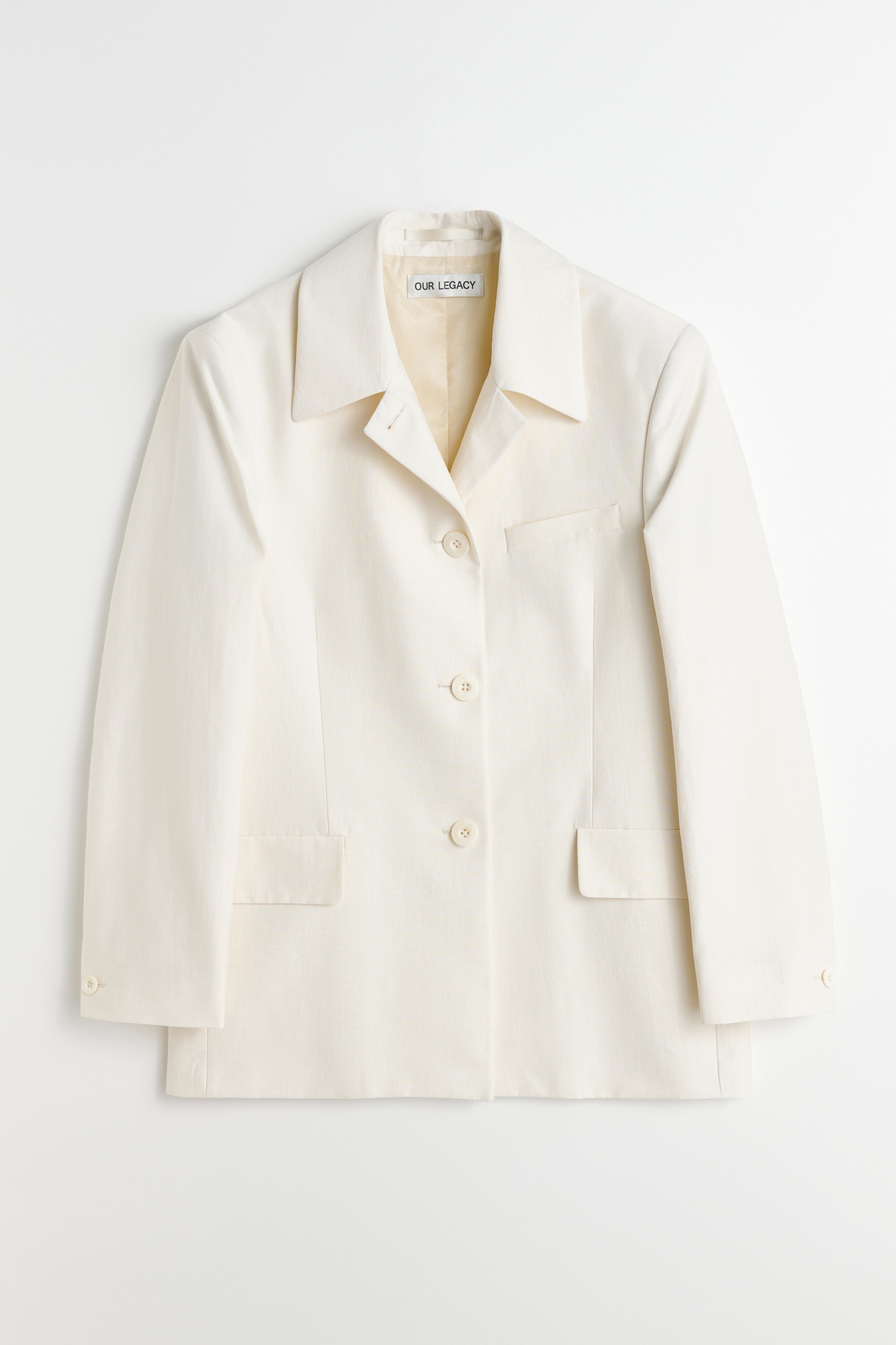 Carp Blazer Natural Crinkled Cotton Nylon - 1