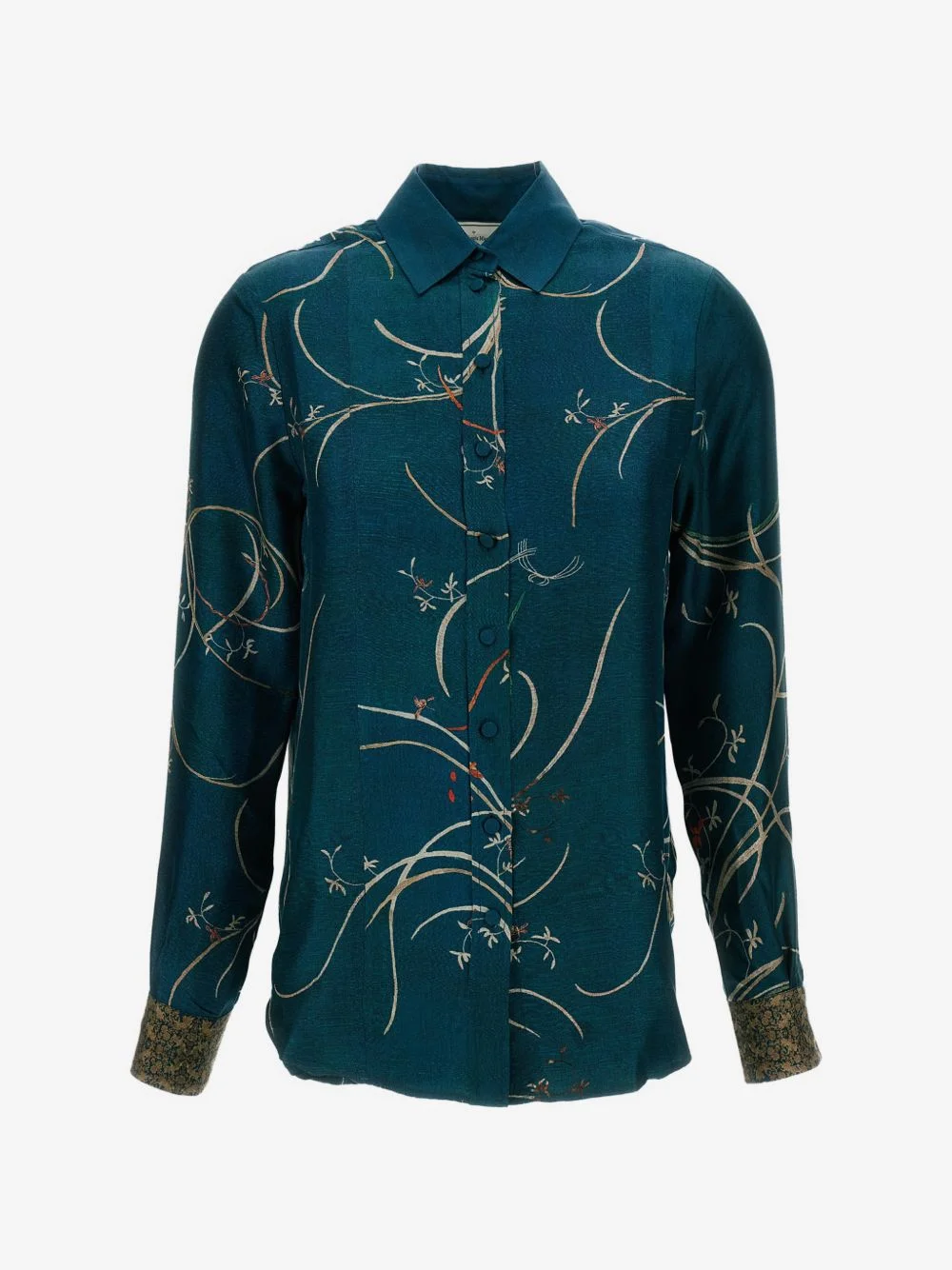 Aloe graphic-print silk shirt - 1
