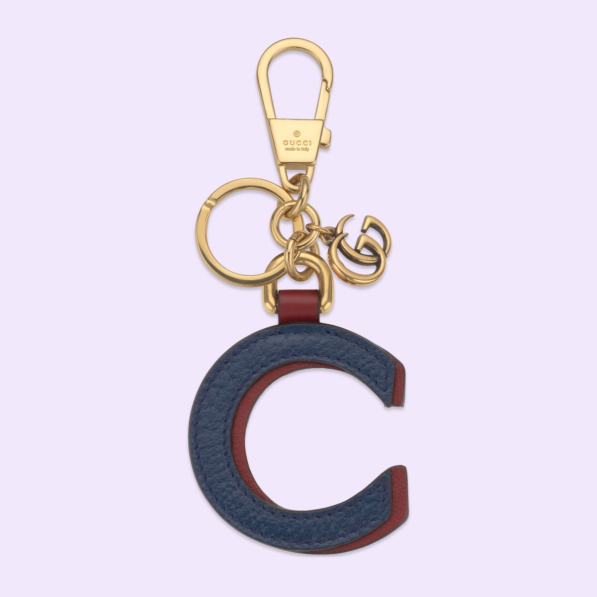 Leather letter keychain - 1