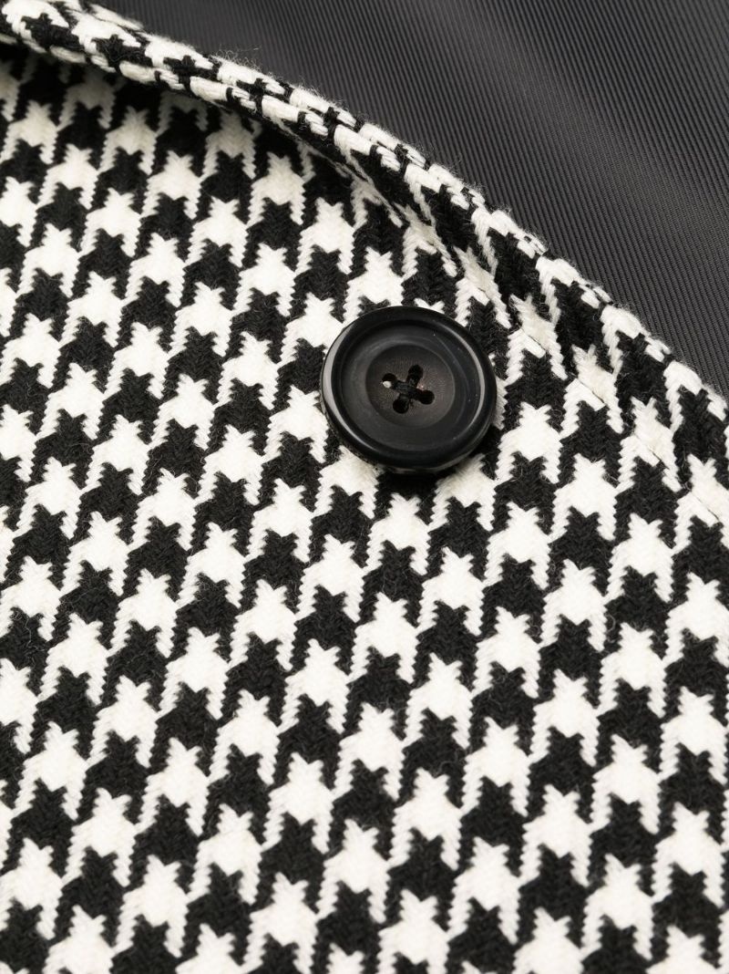 houndstooth single-breasted coat - 6