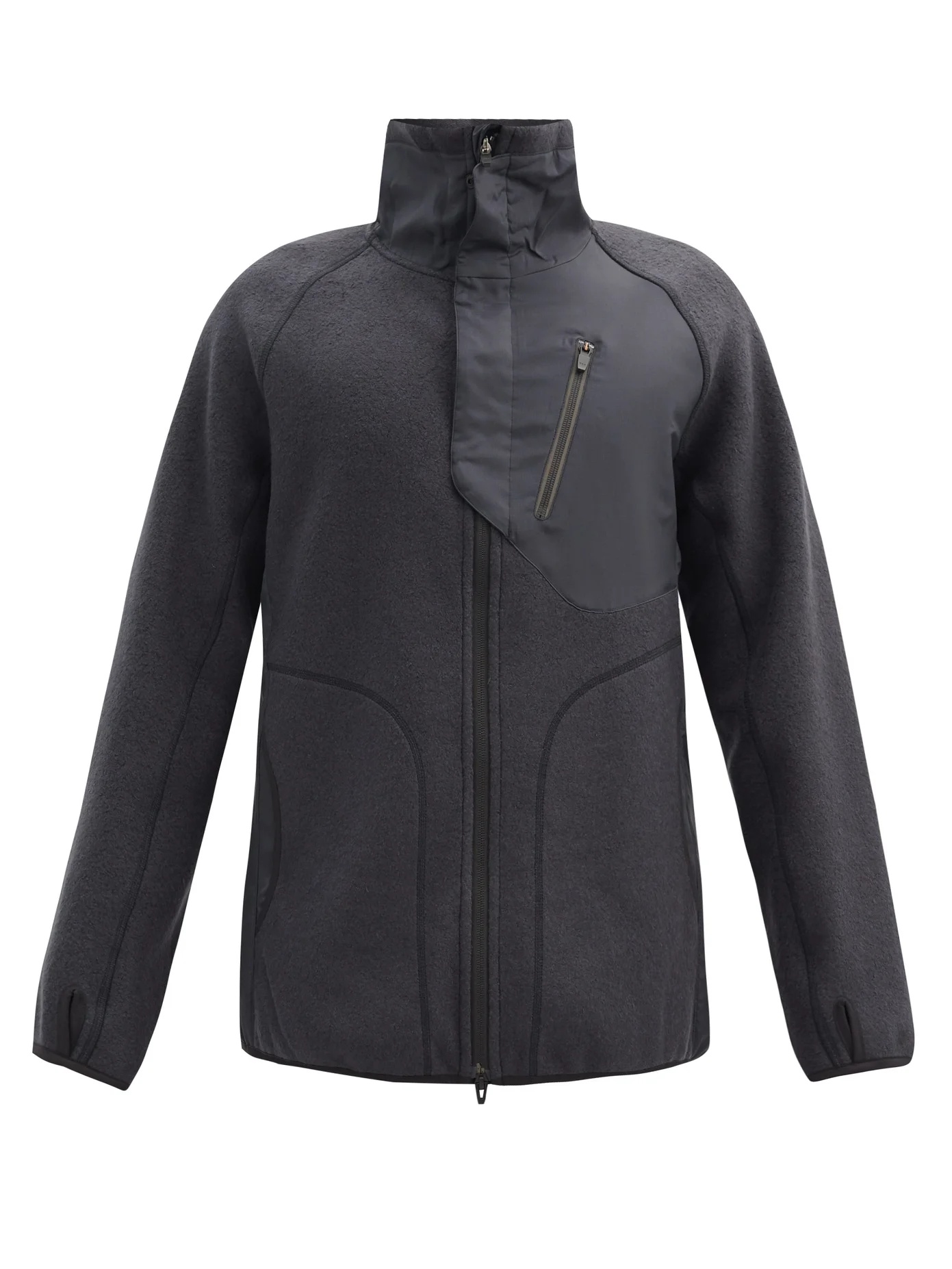 Panelled fleece and ripstop jacket - 1