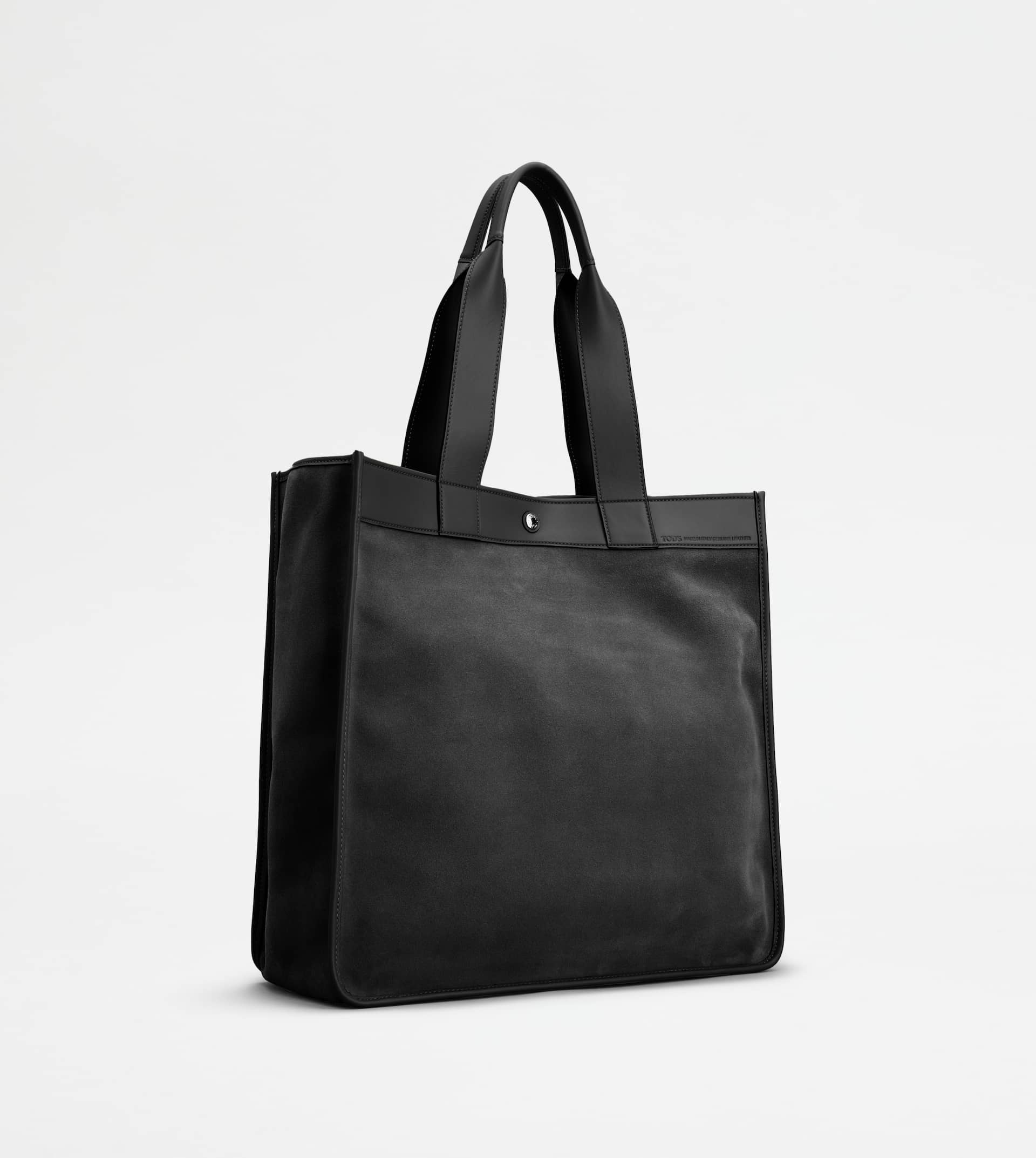 TOTE SHOPPING BAG IN SUEDE MEDIUM - BLACK - 2