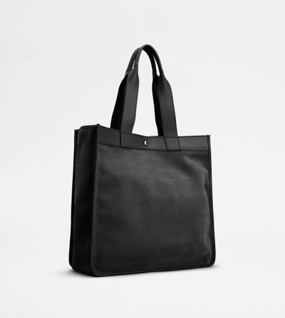 Tod's TOTE SHOPPING BAG IN SUEDE MEDIUM - BLACK outlook