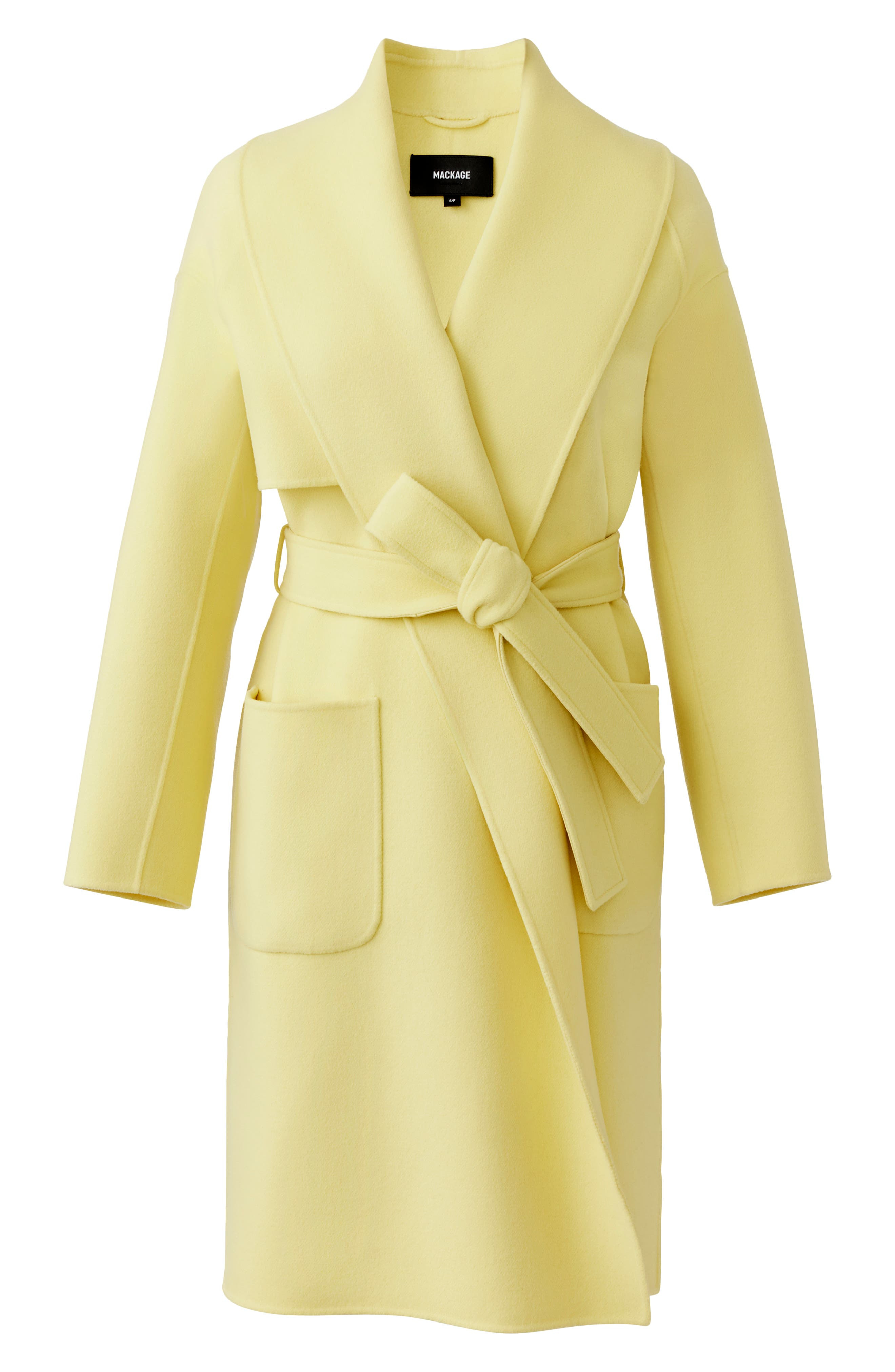 Thalia Double Face Tie Waist Wool Coat - 5