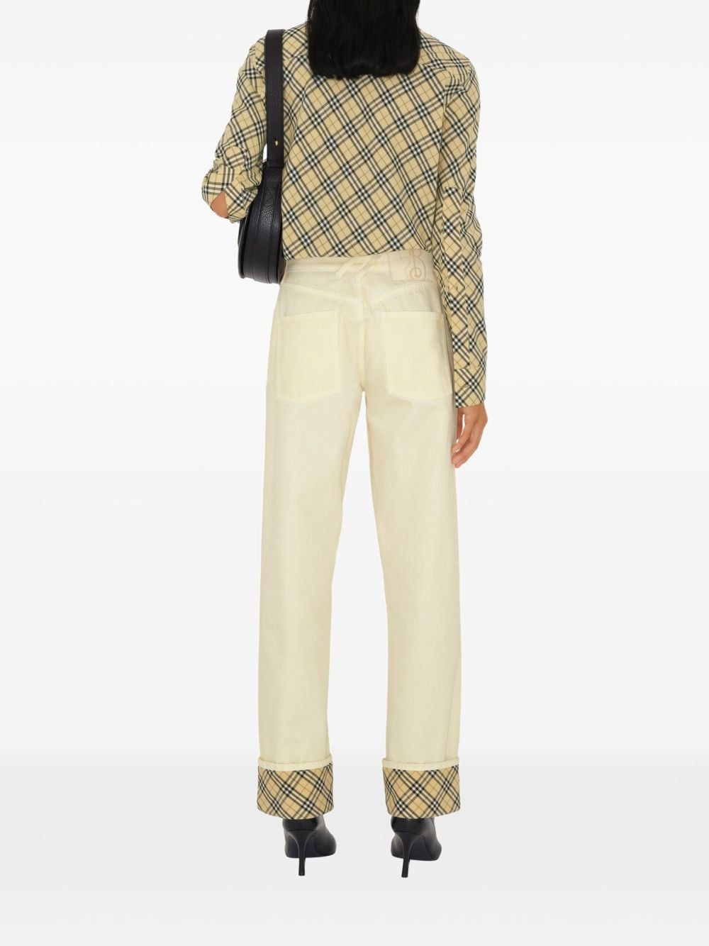 check detailing jeans - 8
