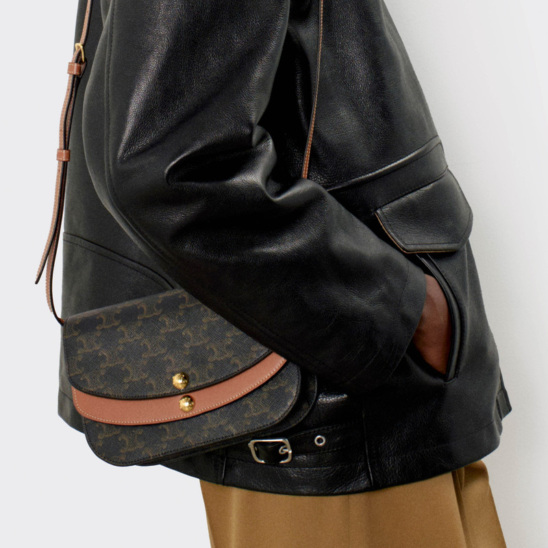 CELINE DUO WALLET ON STRAP IN Triomphe Canvas and Calfskin outlook