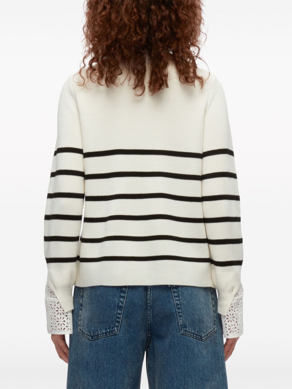 stripe-pattern wool jumper - 5