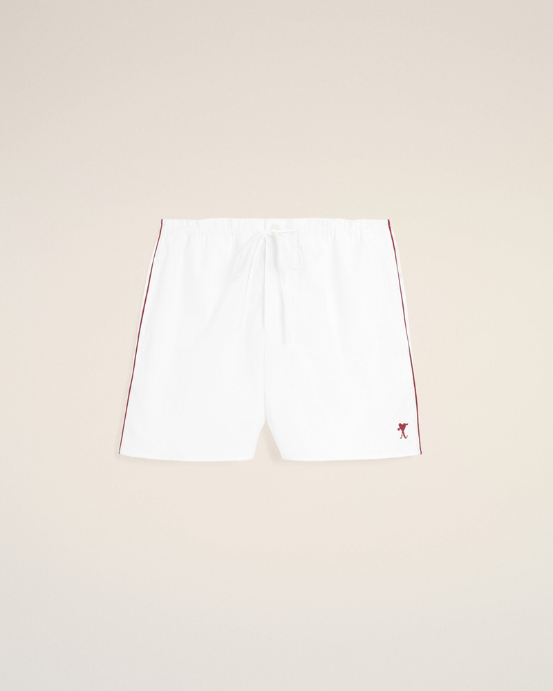 WHITE COTTON SHORTS WITH AMI DE COEUR ARROW 1