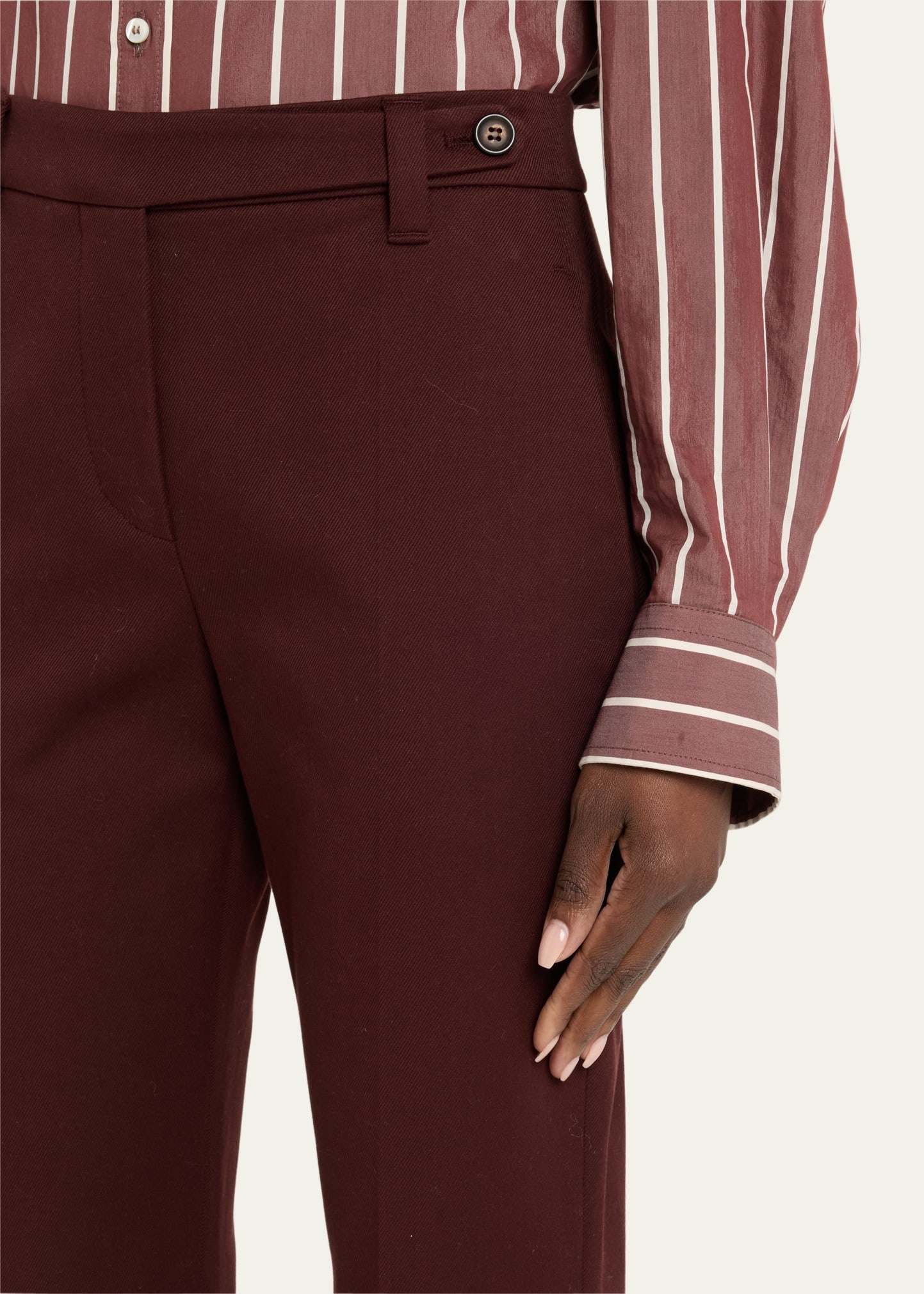 Cotton Twill Slim-Leg Ankle Pants - 5