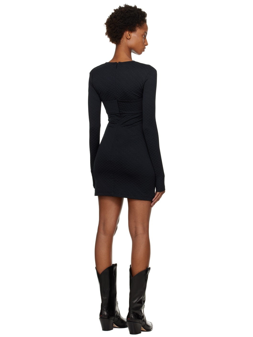 Black Monogram Mini Dress - 3