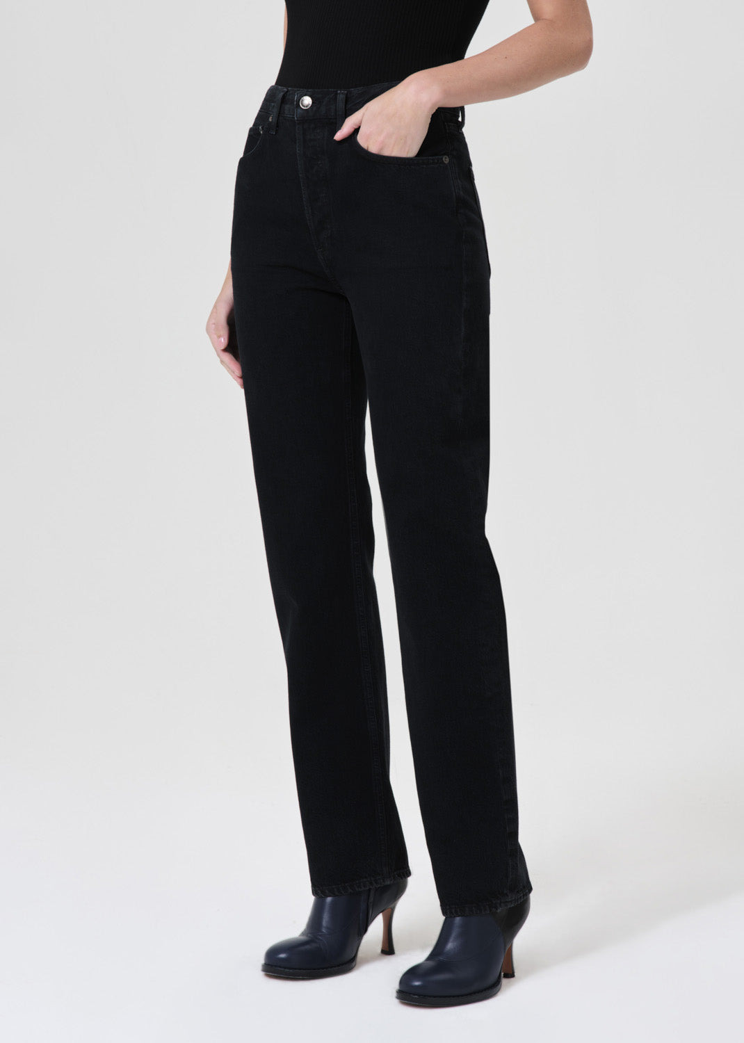 90'S PINCH WAIST HIGH RISE STRAIGHT LONG IN CRUSHED - 5