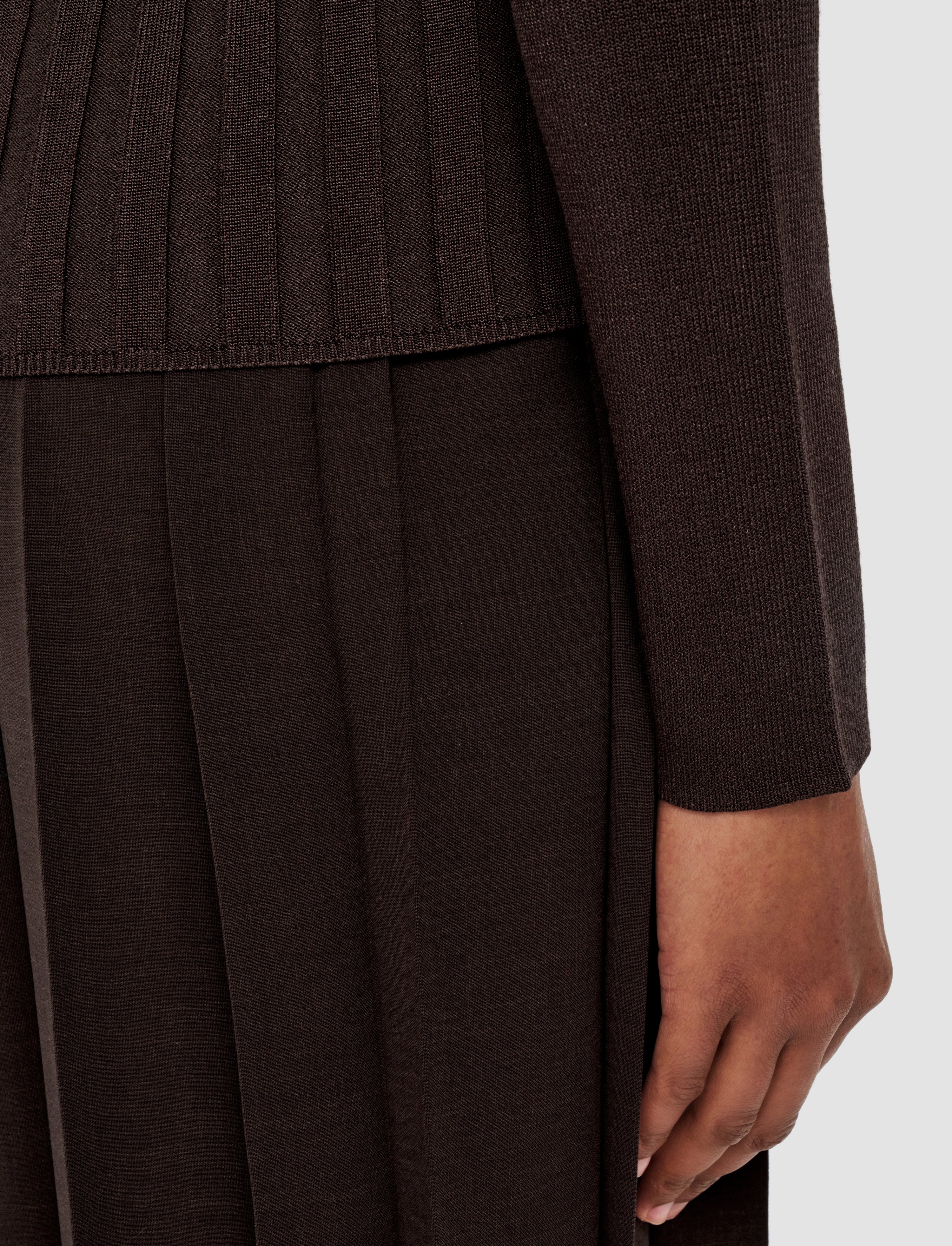 Satiny Rib Knit Polo Top - 6