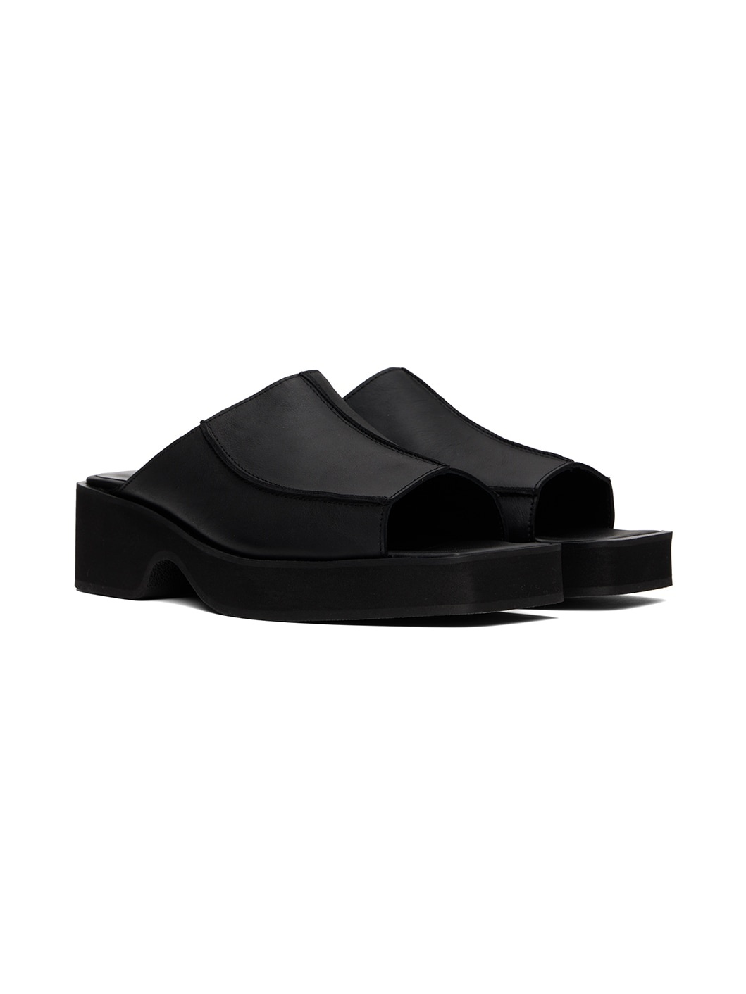 Black Frame Mules - 4