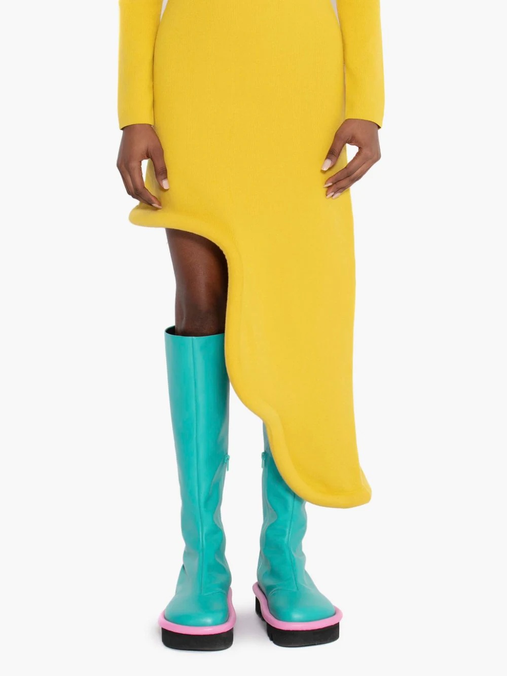 BUMPER-TUBE LONG SLEEVE ASYMMETRIC DRESS - 5