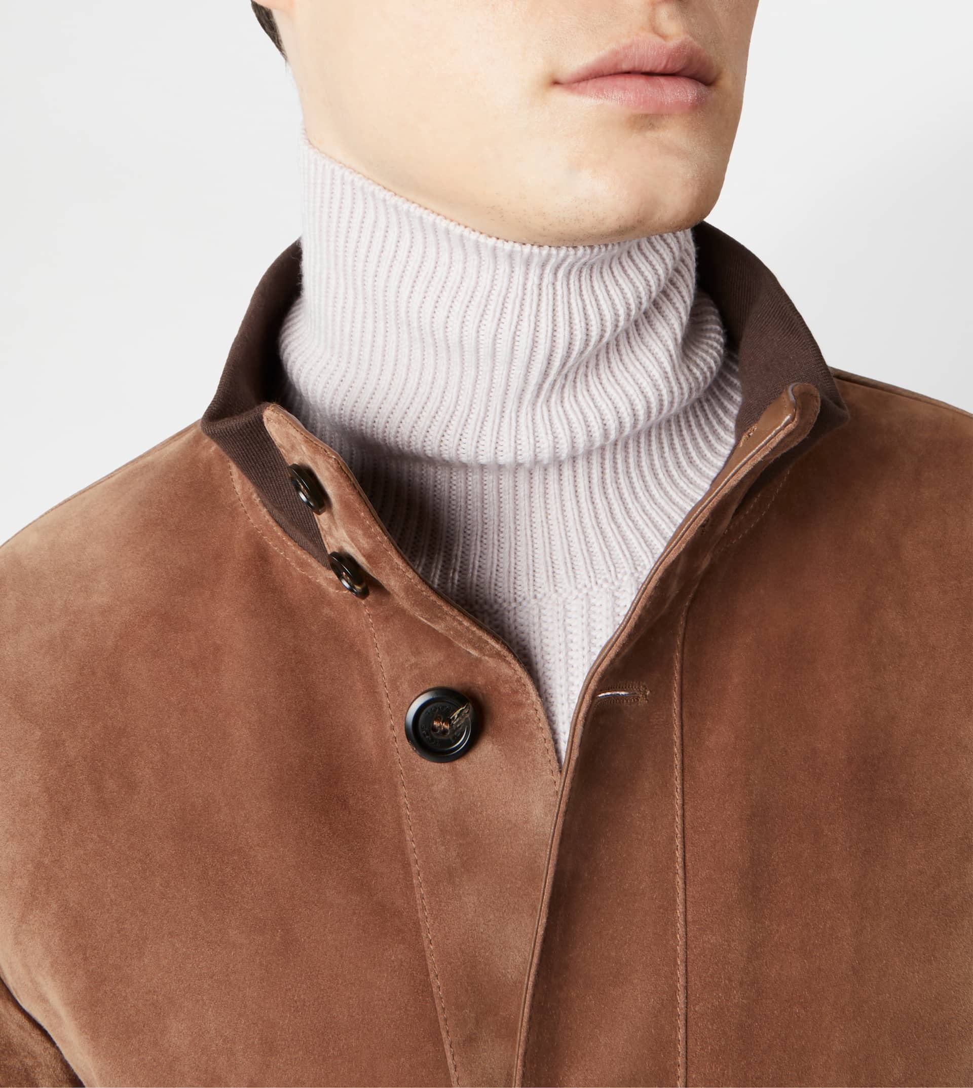 BOMBER JACKET IN SUEDE - BROWN - 5