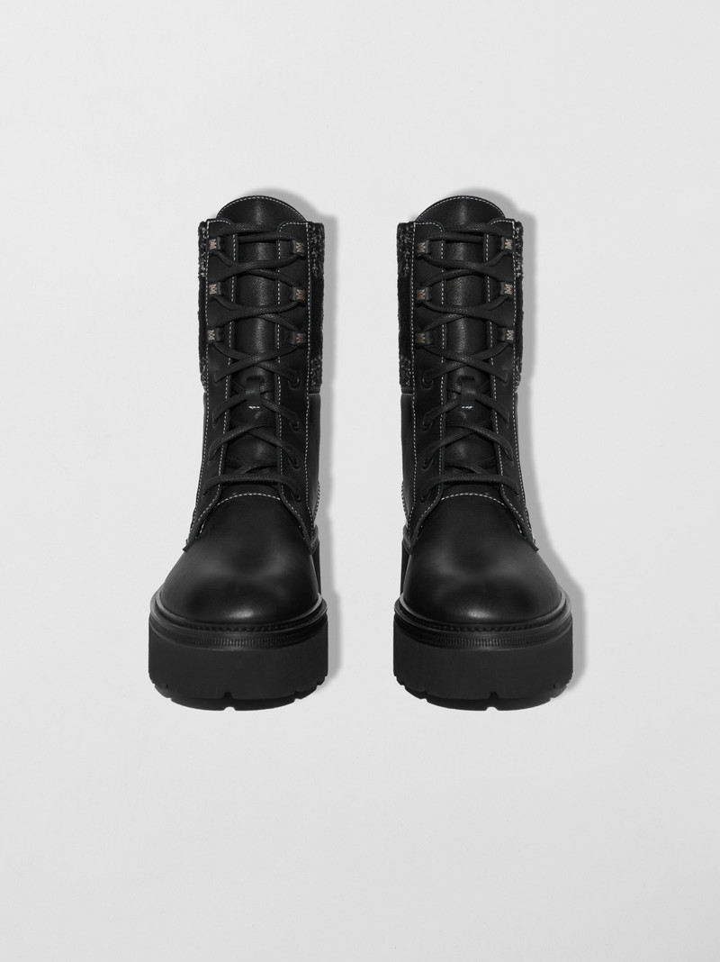 KNIT LOGO COLLAR COMBAT BOOT 3