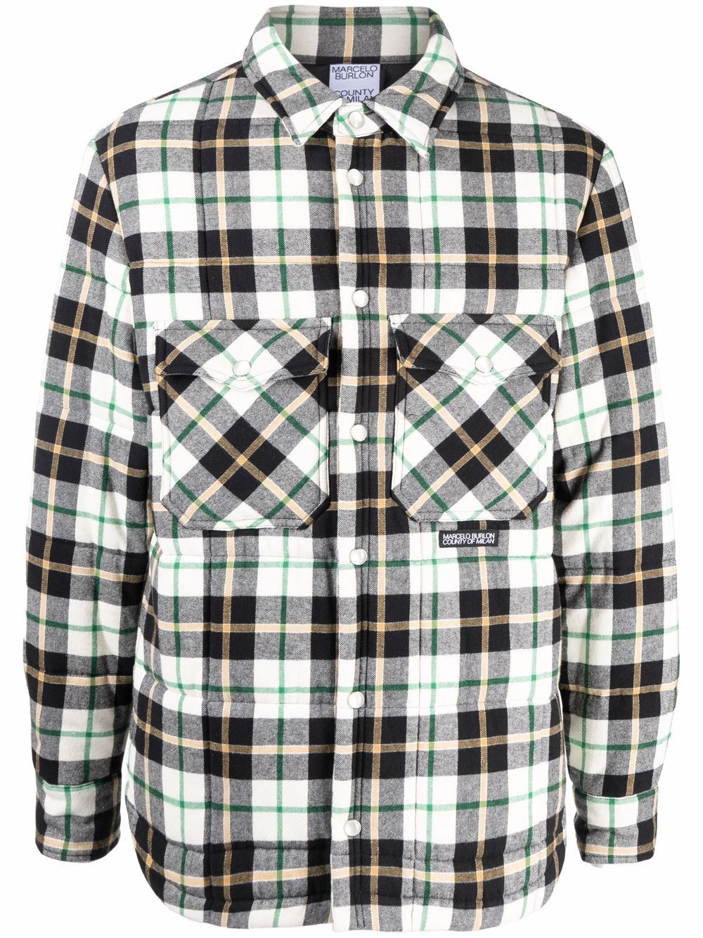 logo patch plaid shirt - 1