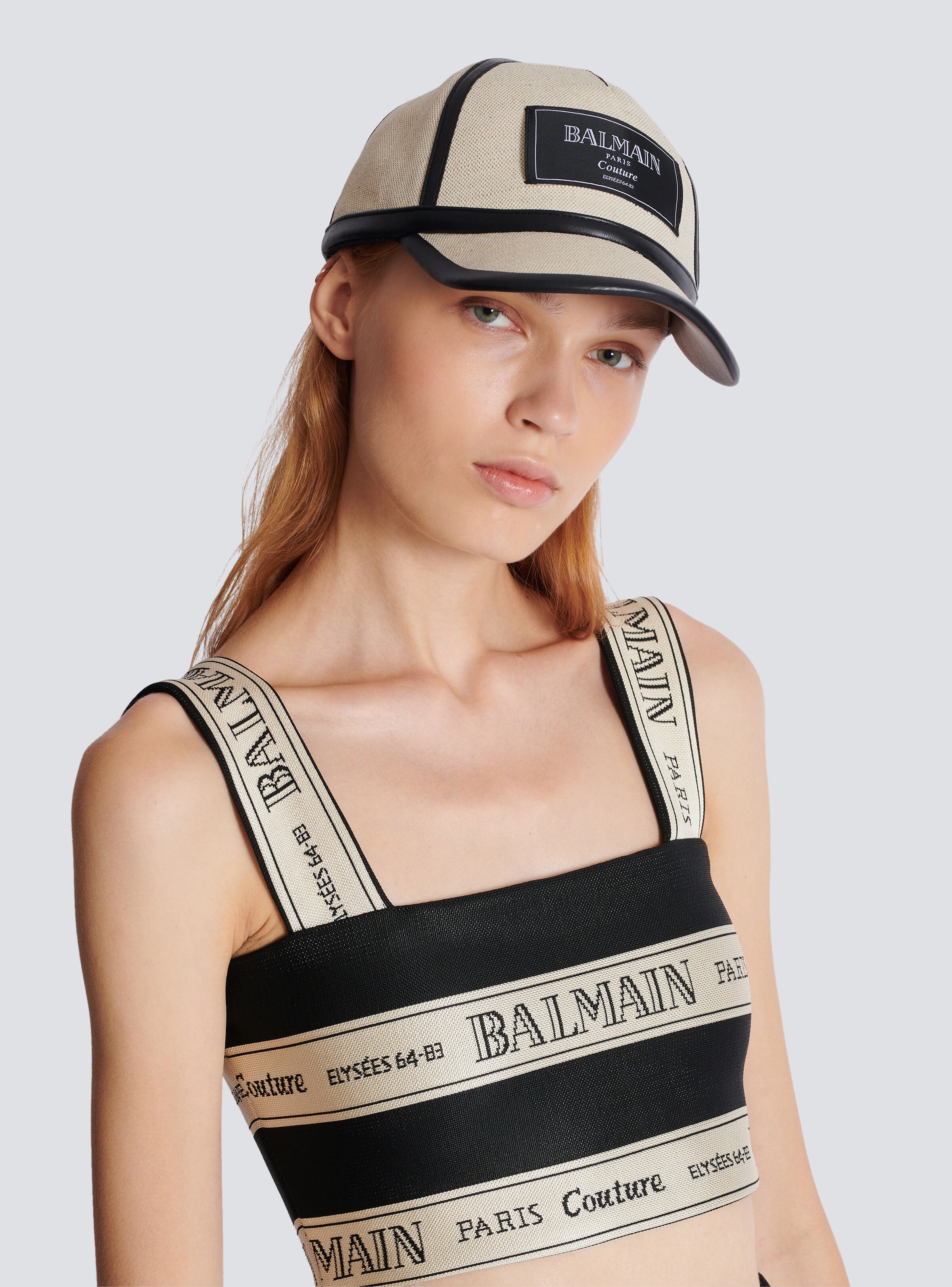 Canvas Balmain Couture cap - 6