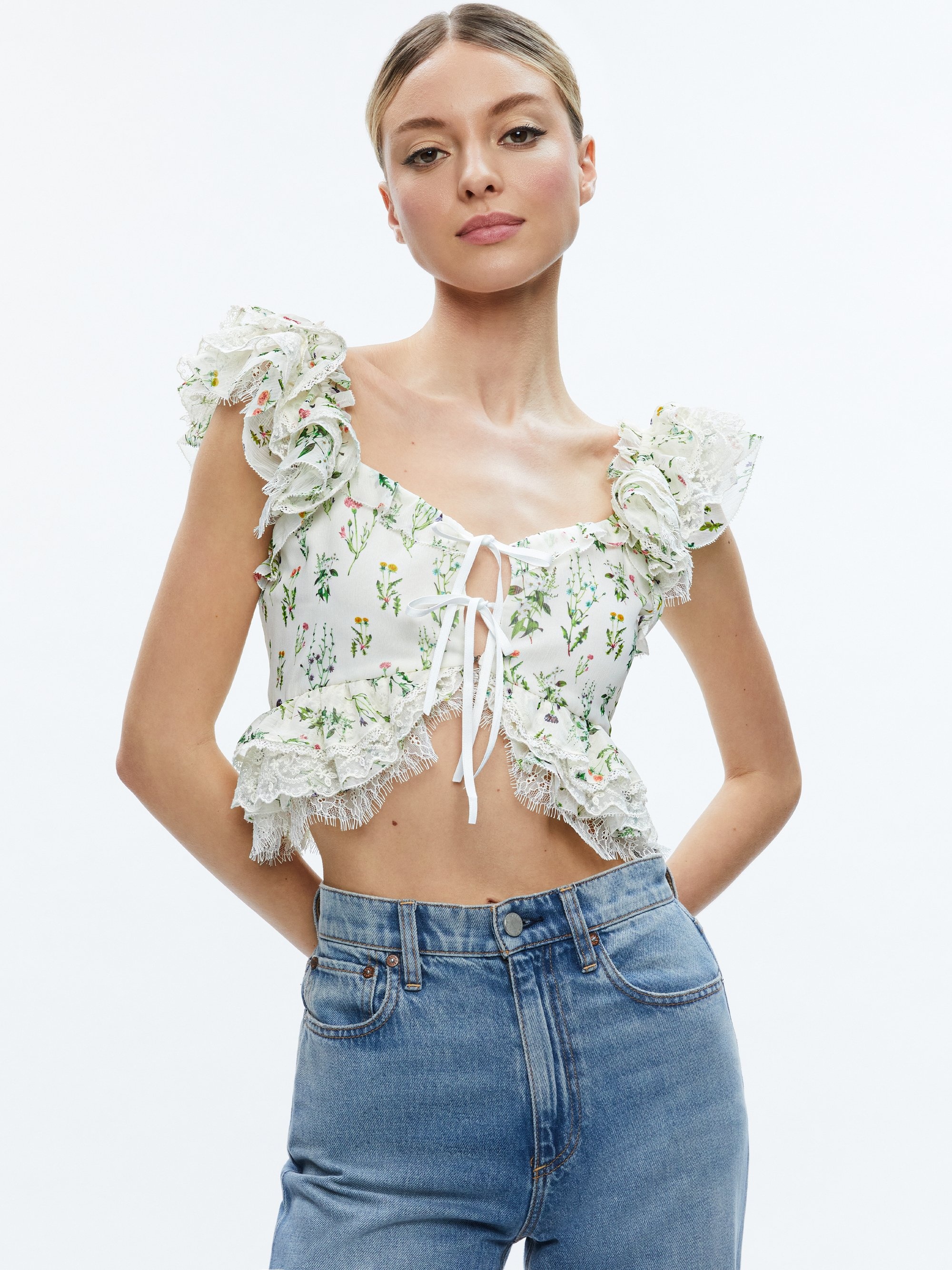CHARLINE RUFFLE CROPPED TOP - 2