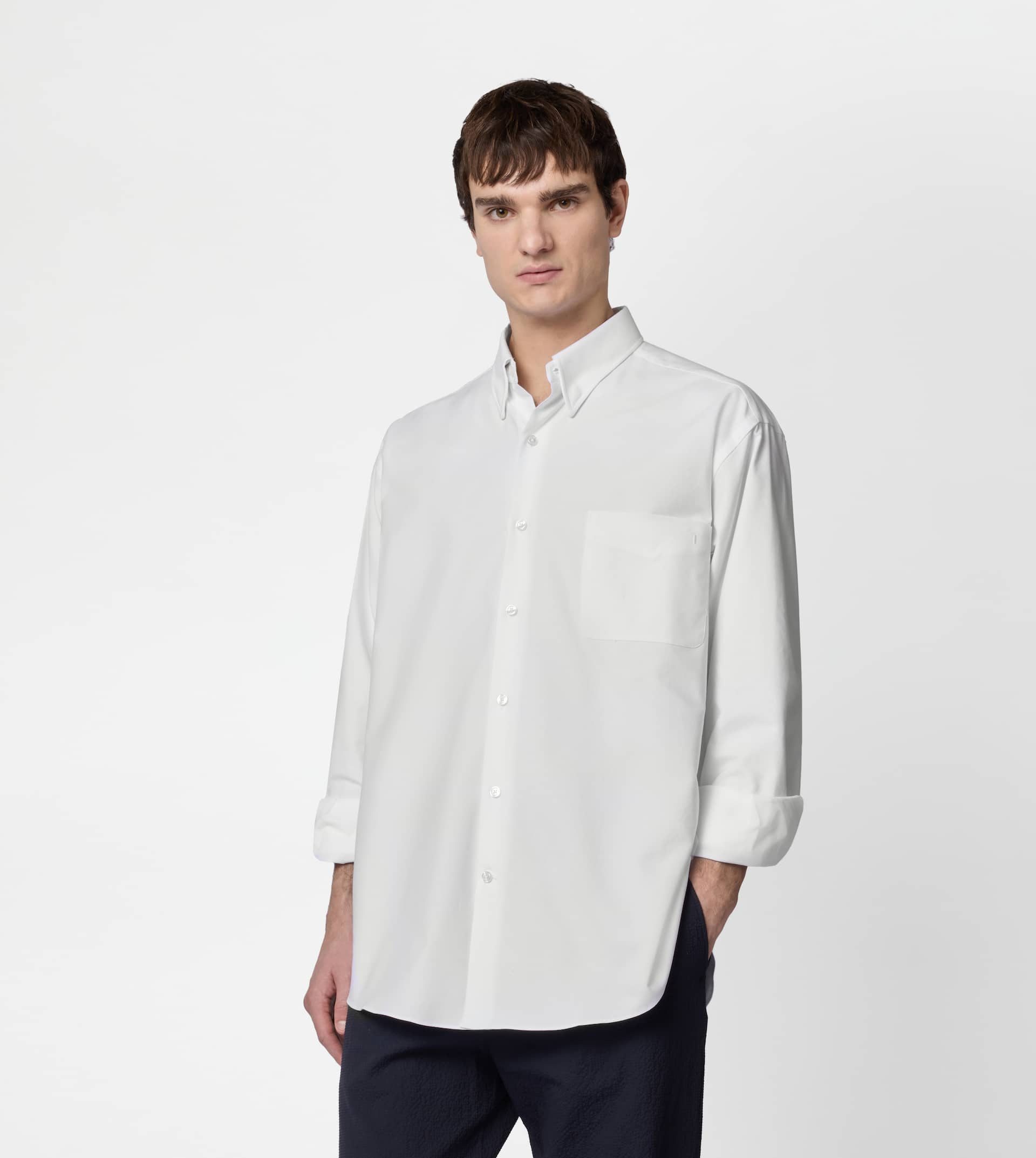 RELAXED FIT SHIRT IN OXFORD - WHITE - 2