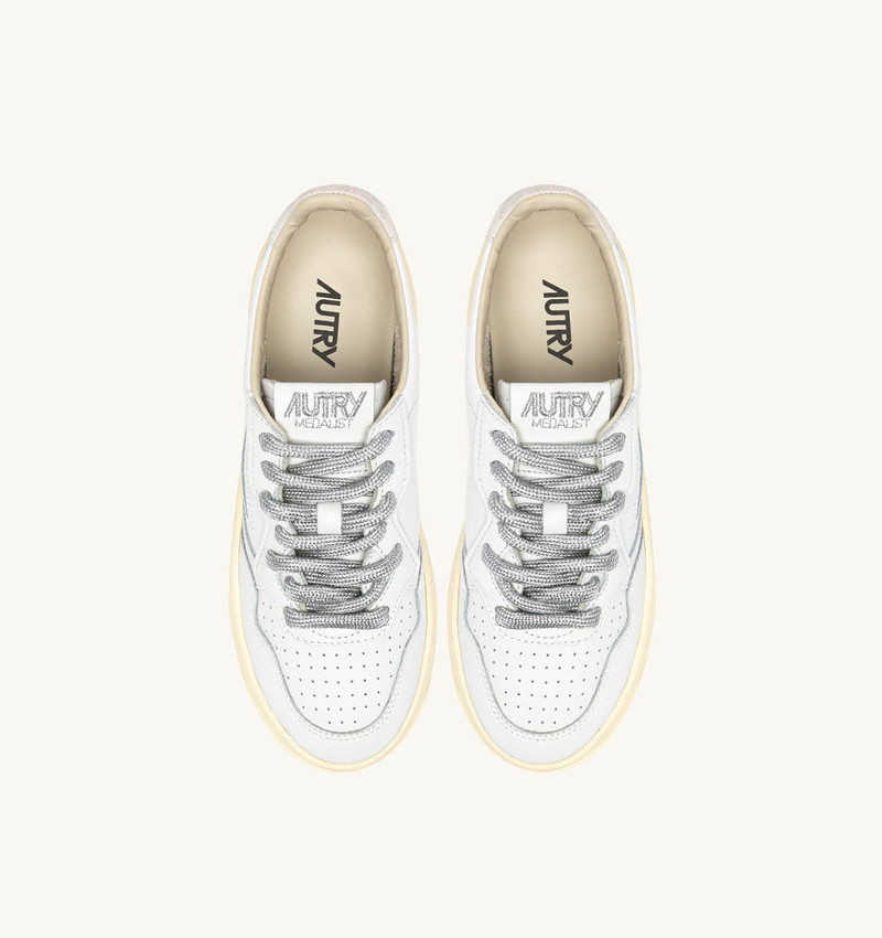 MEDALIST PLATFORM SNEAKERS IN WHITE LEATHER 5