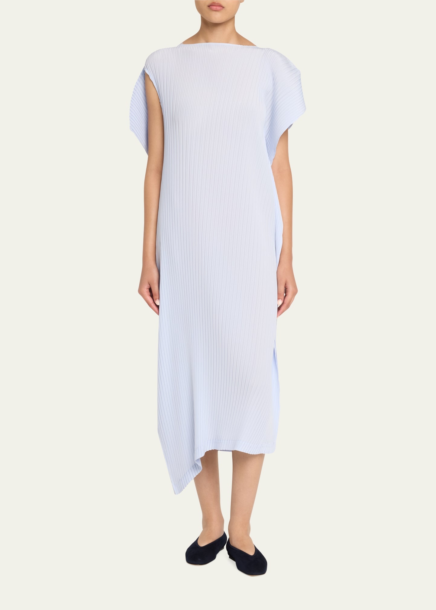 Shadow Study Pleats Solid Dress - 2