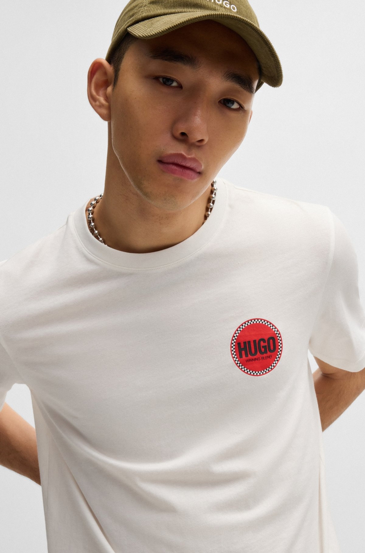 COTTON-JERSEY T-SHIRT WITH RACING LOGO PRINT - 3