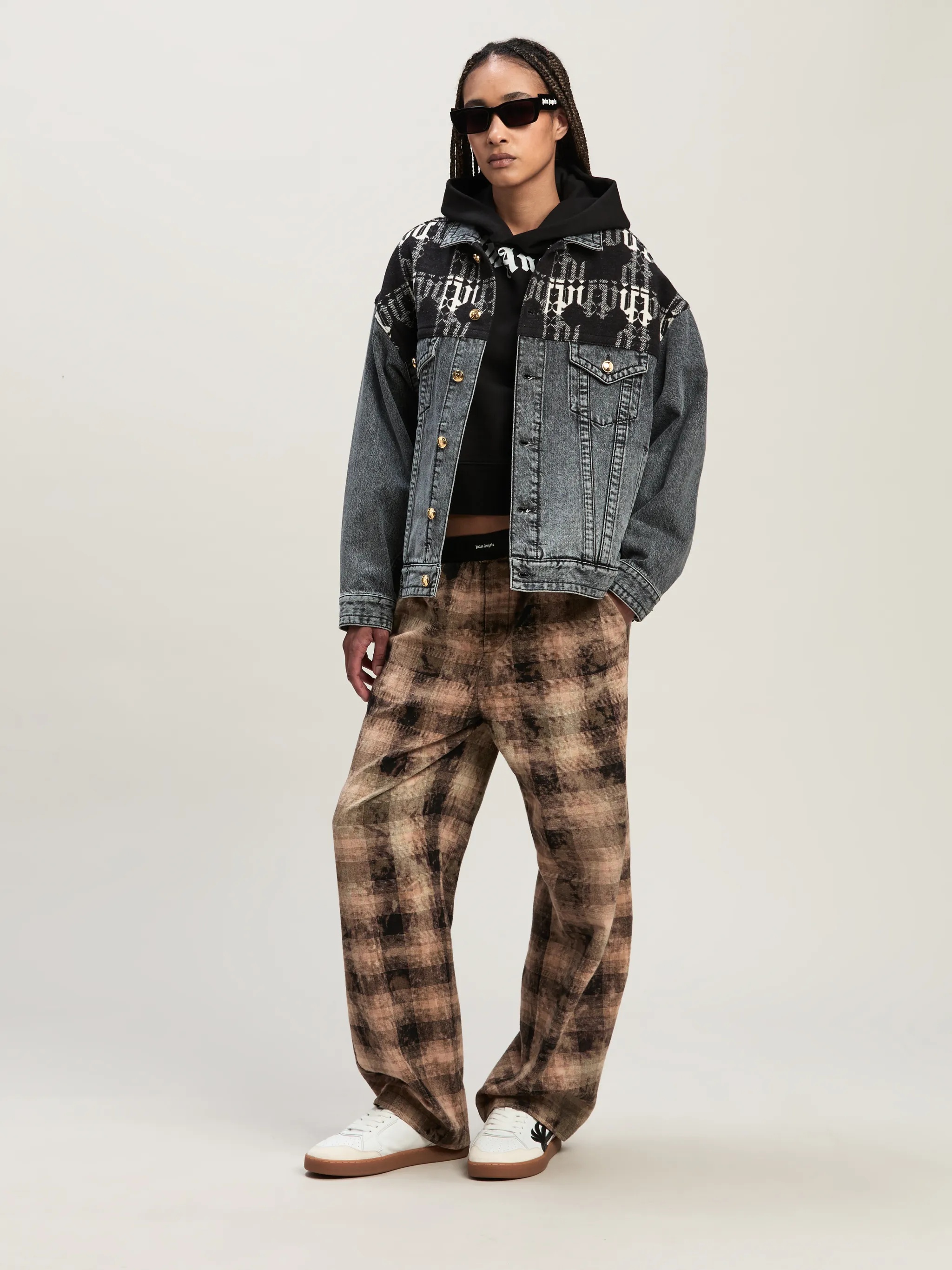 Denim Jacket Monogram checked insert - 2