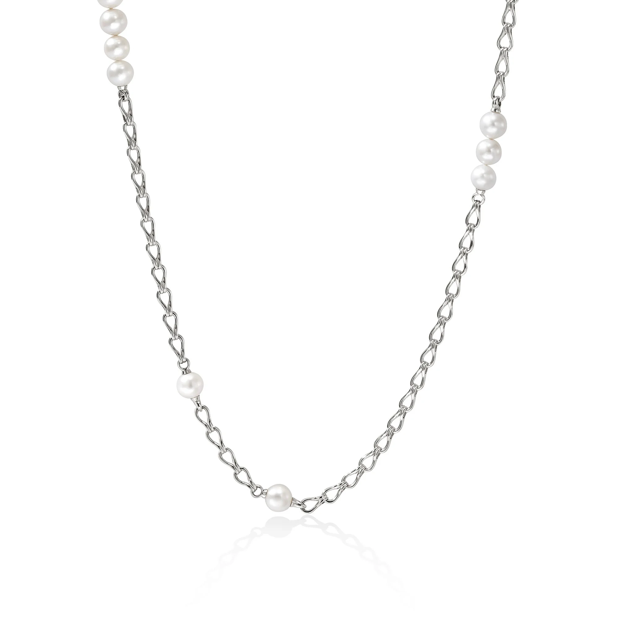 Surf Necklace, Sterling Silver, Pearls - 1