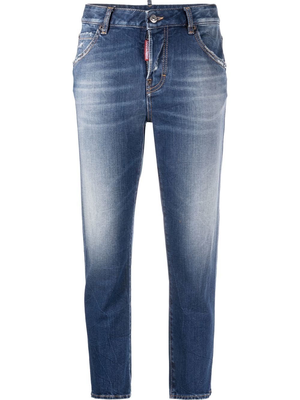 distressed cropped jeans - 1