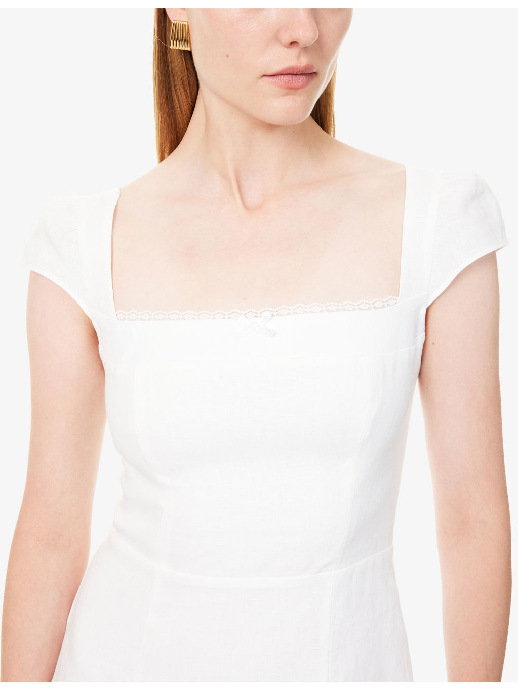 Loula Square-Neck Linen Mini Dress - 5