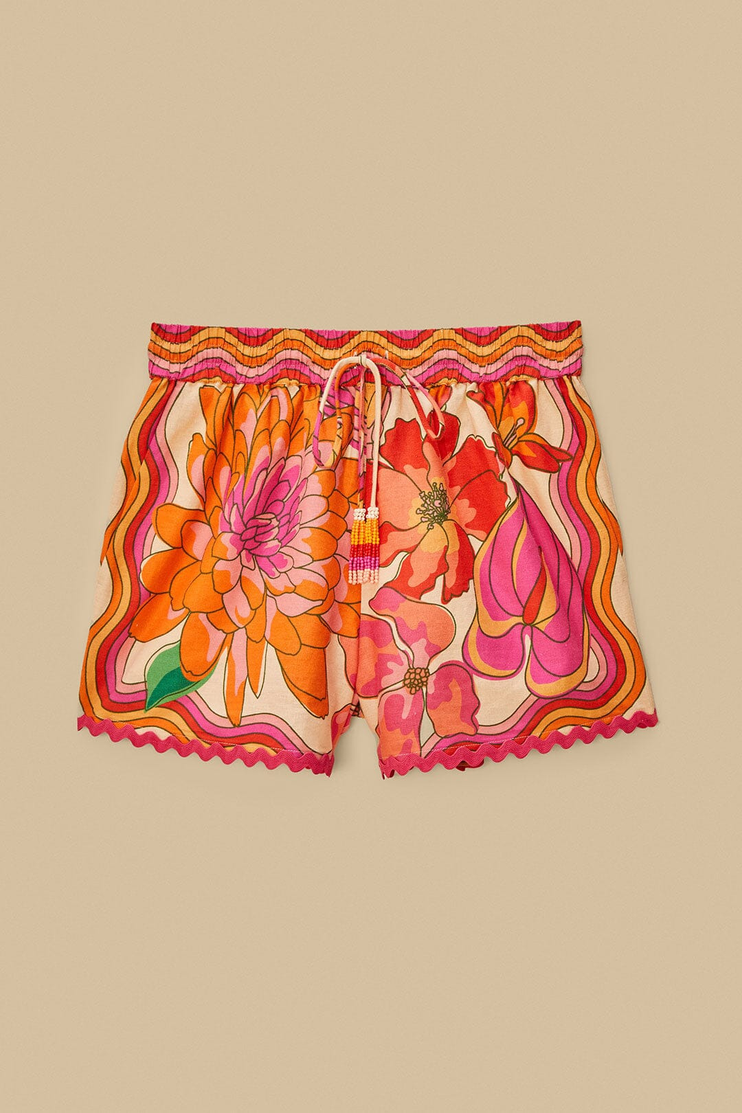 Beige Spring Affair Lenzing™ Ecovero™ Euroflax™ Shorts - 5