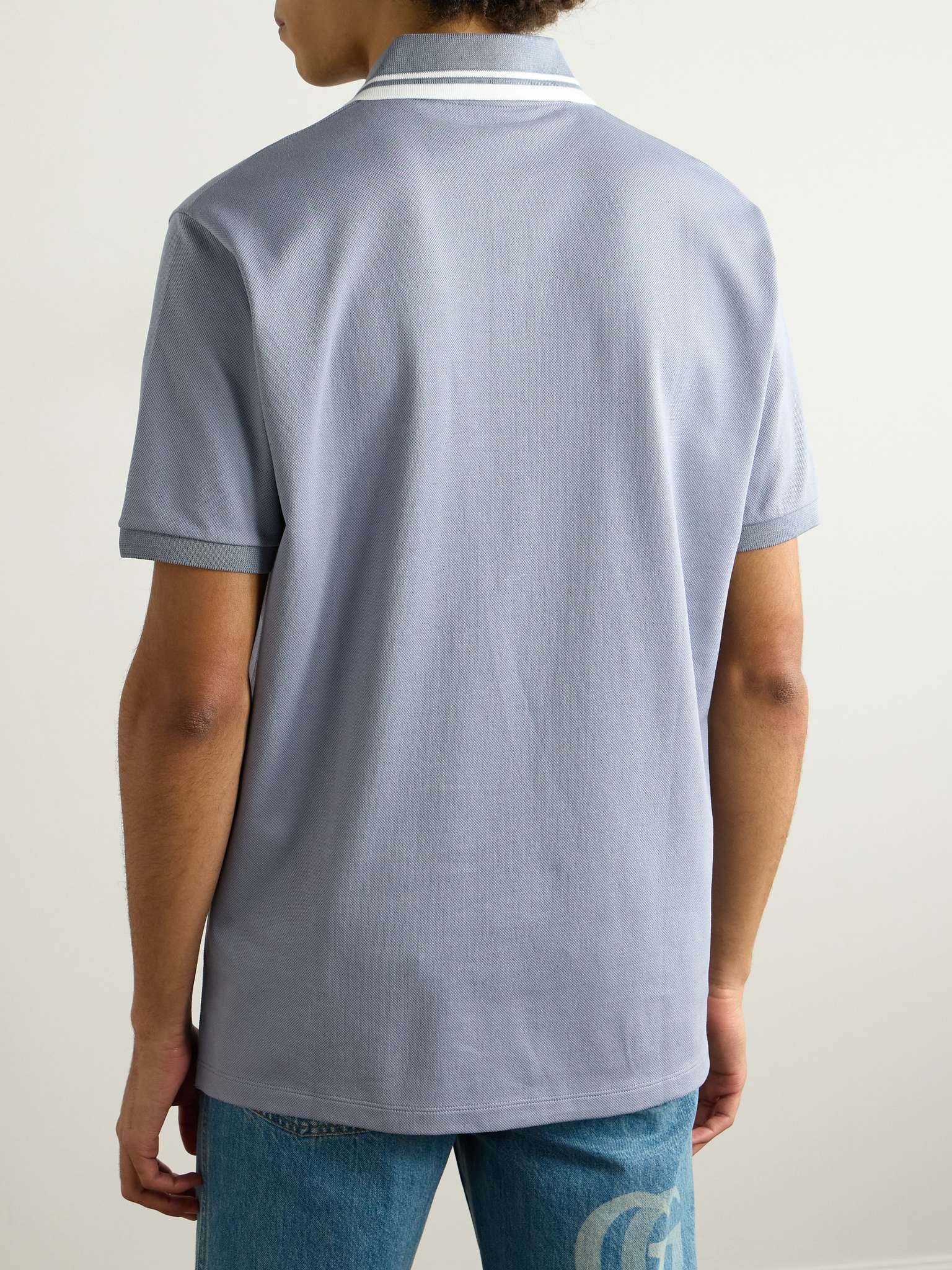 Logo-Embroidered Stretch-Cotton Piqué Polo Shirt - 3