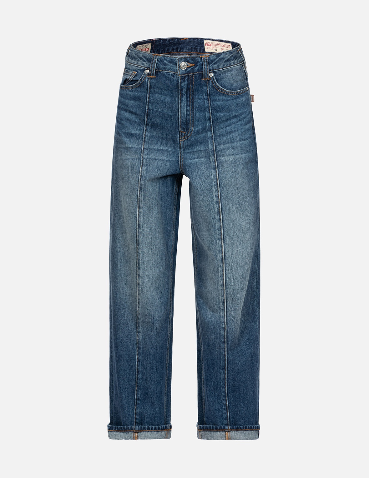 FLORAL SEAGULL PLASTISOL DAICOCK PRINT WIDE LEG JEANS - 2