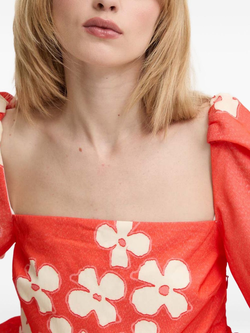 square-neck floral-pattern blouse 4