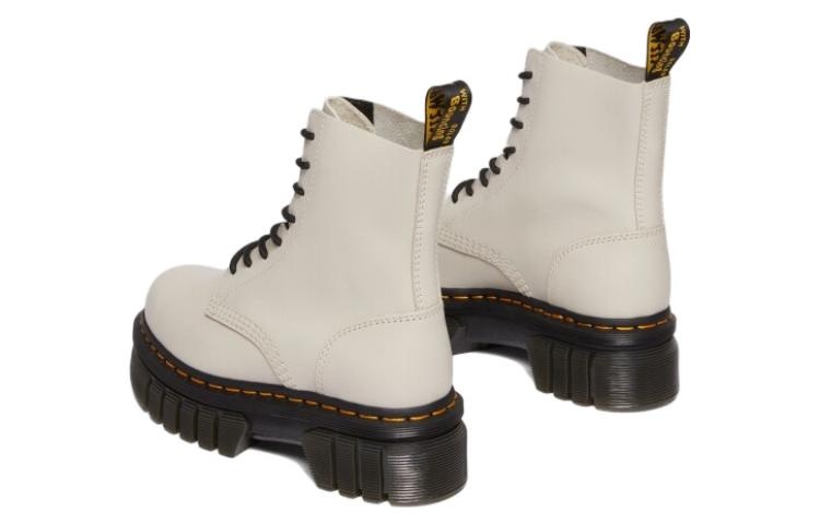 (WMNS) Dr. Martens Audrick Nappa Leather Platform Ankle Boots 'Cobblestone Grey' 27149055 - 4