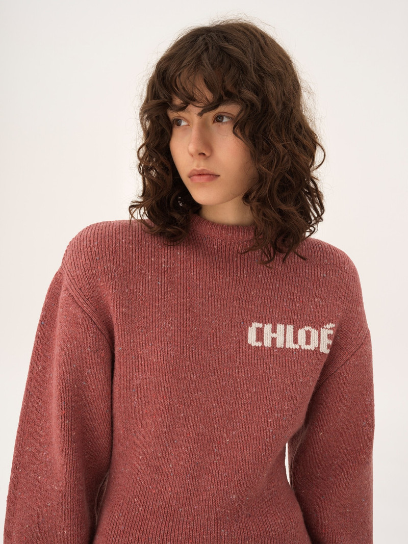LONG-SLEEVE LOGO MINI DRESS IN A MERINO WOOL KNIT 4