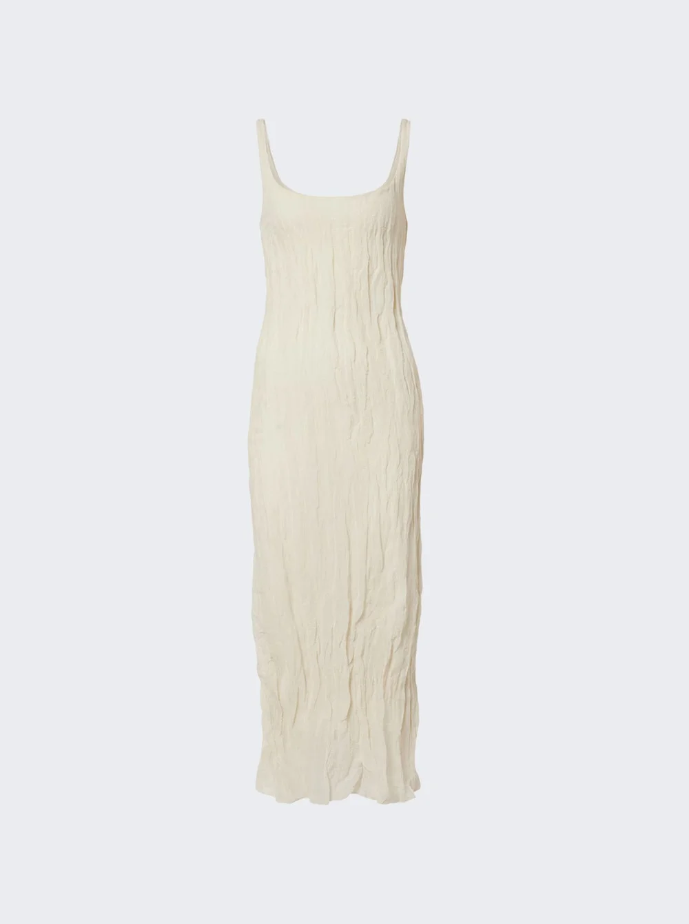 Textured Square Neck Dress Cream - 1