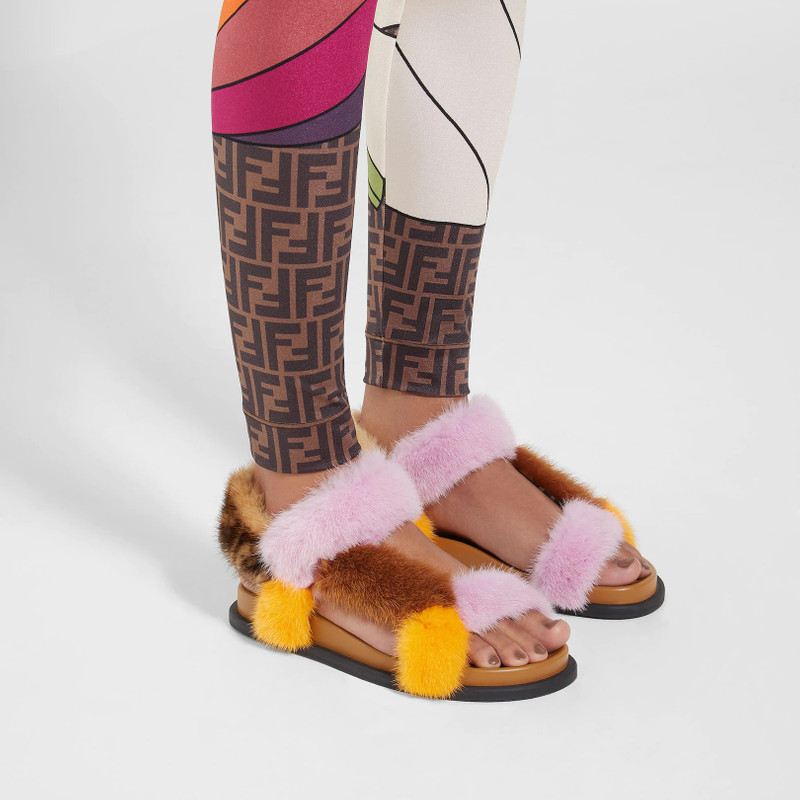 Pink mink sandals 5